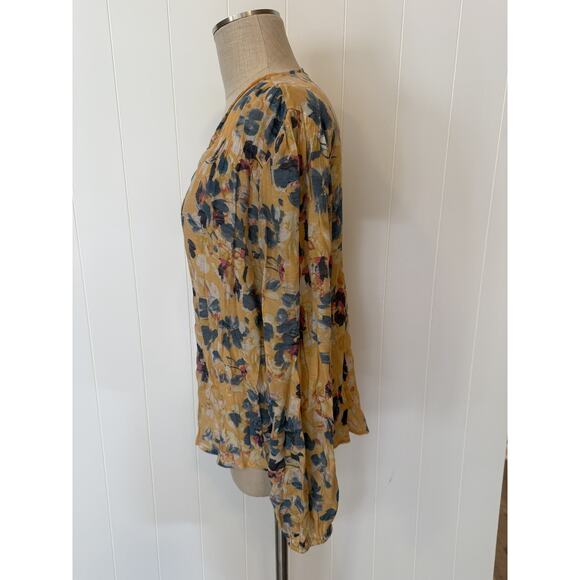 Zac & Rachel Blouse Womens Large Floral Long Sleeve Pullover Lightweight Top - Picture 7 of 10